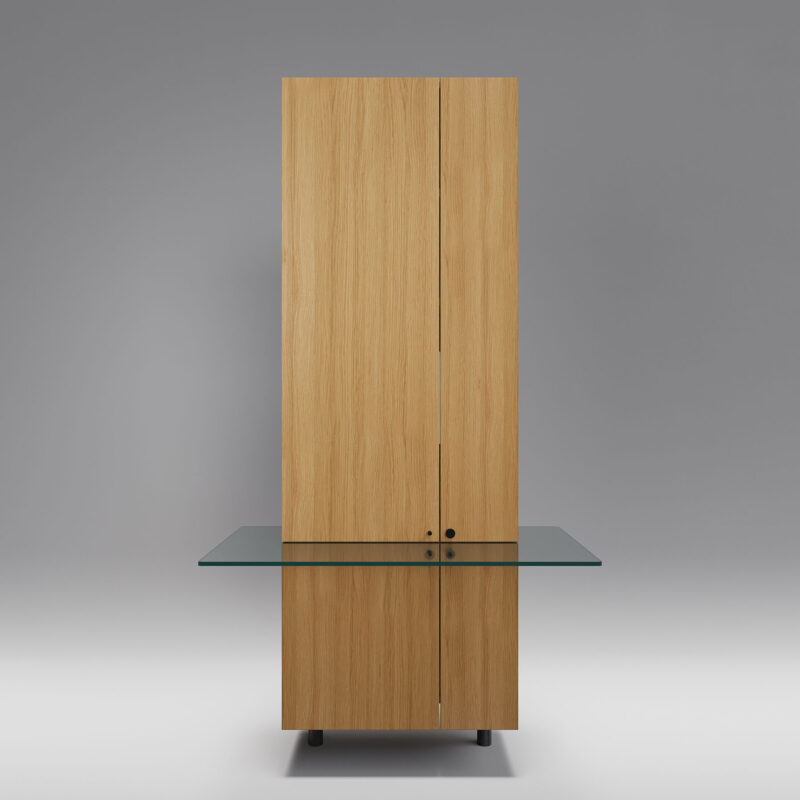 Thea Workspace for Home - Thea 1 - Oak veneer - Tempered glass desk.