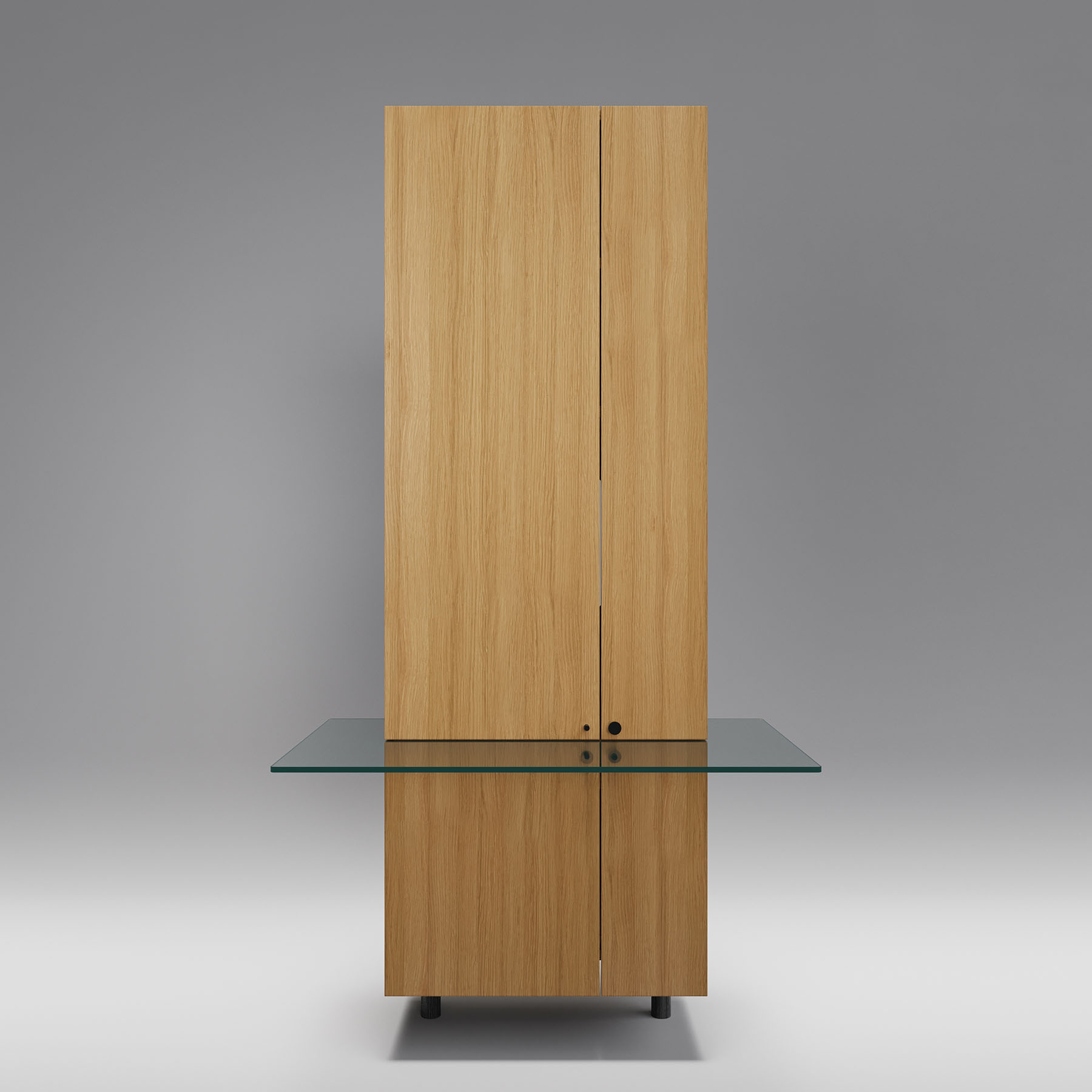 Thea Workspace for Home - Thea 1 - Oak veneer - Tempered glass desk.