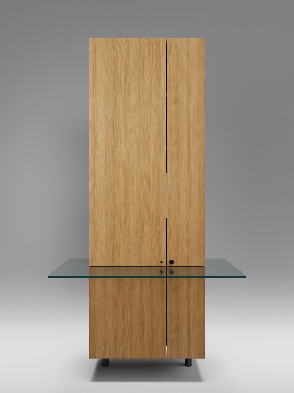 Thea Workspace for Home - Thea 1 - Oak veneer - Tempered glass desk.